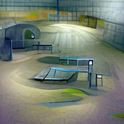 Empty skatepark liminal space