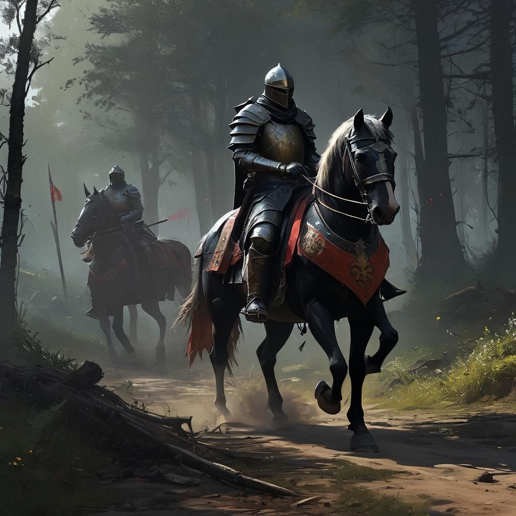 Detailed Digital Art of a Medieval Knight