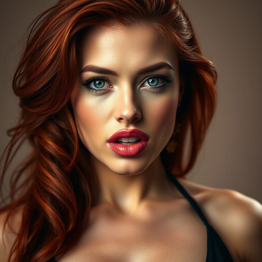 Glamorous Redhead Model Exudes Confidence in Swimsuit