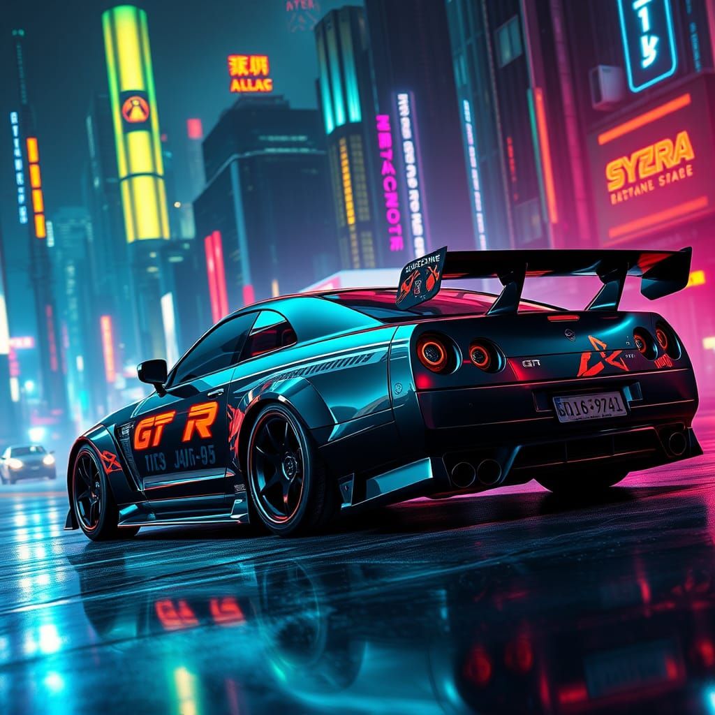 Nissan Skyline GTR in Neon Dystopia
