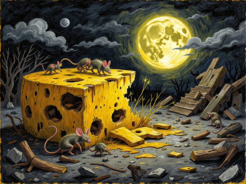 Spectral Rats Swarm Ethereal Moon Cheese