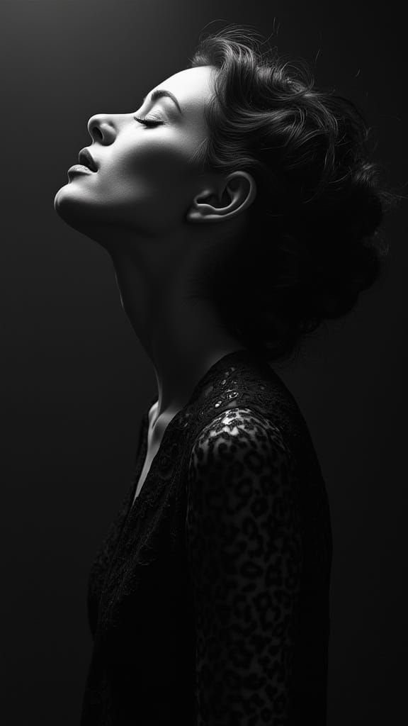 Surreal Lady in Chiaroscuro Lighting