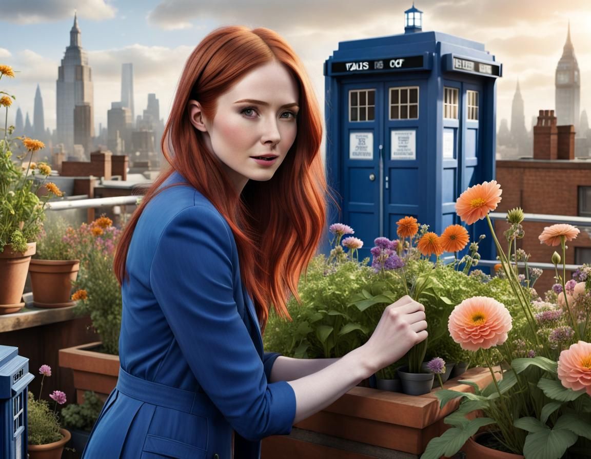 Urban Rooftop Garden Oasis: A Matte Painting