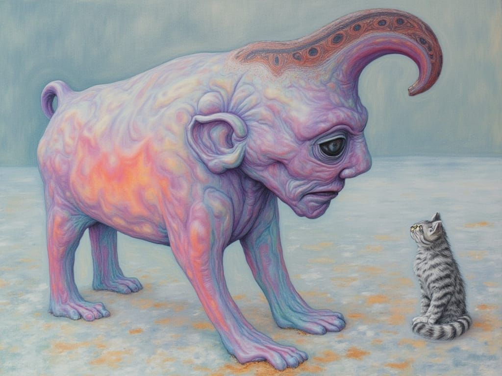 Giger-esque Enchantress Stares at Opal Tarot Card