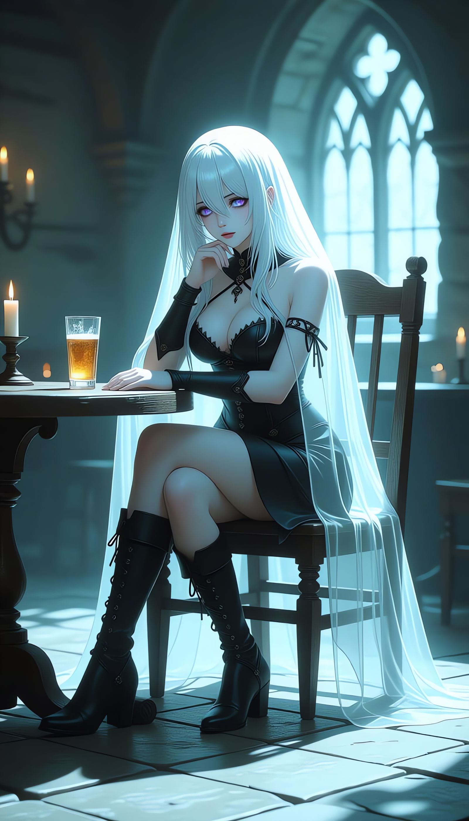 Melancholic Ghost Adventurer in Dark Souls Style