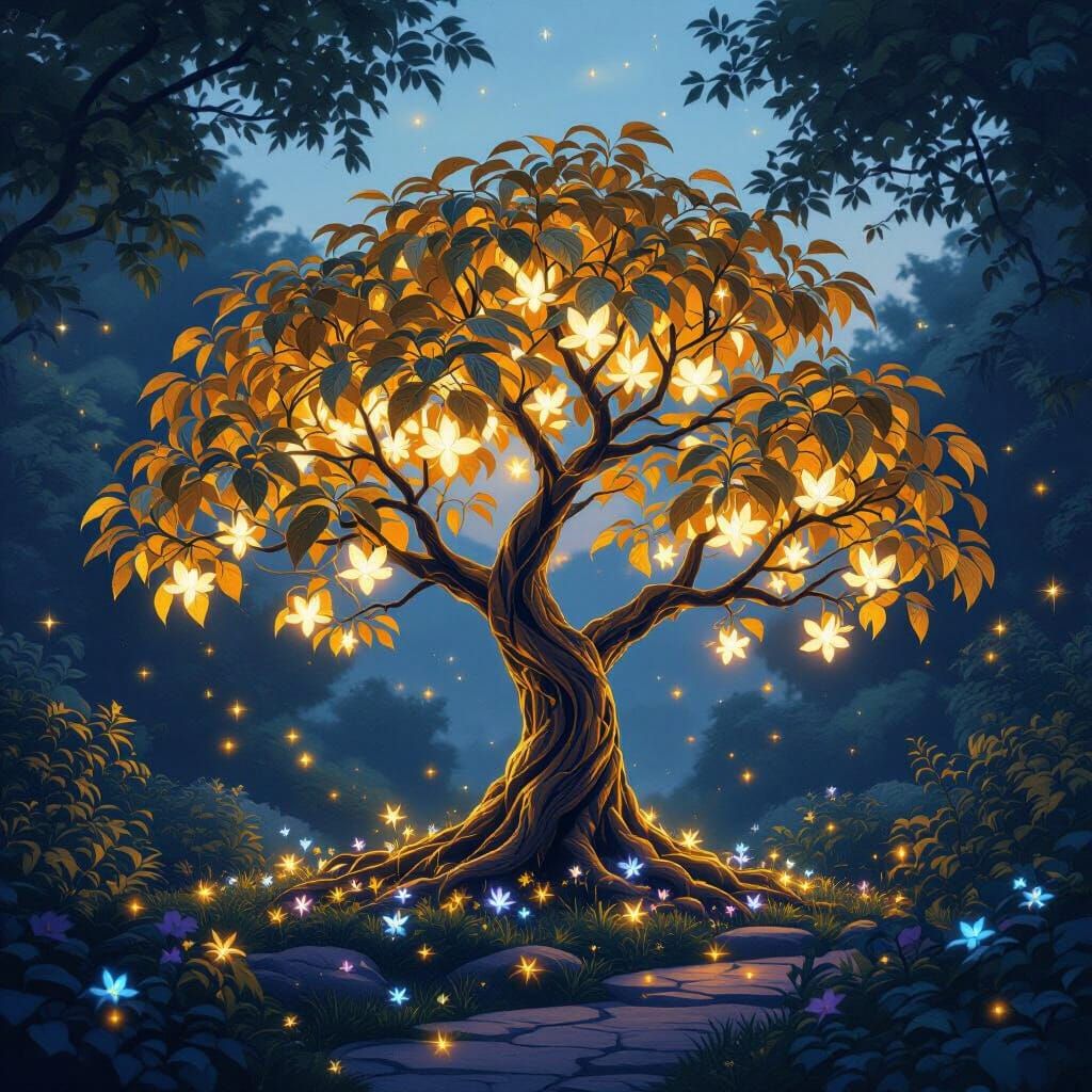 Enchanted Money Tree in Digital Painting Style