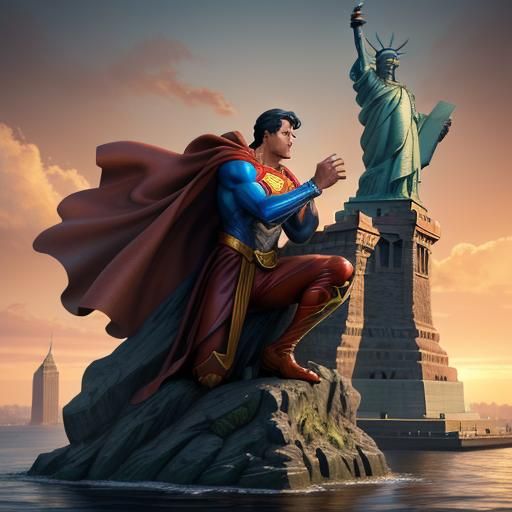 Superman's Statue of Liberty Kiss: Fantasy Concept Art