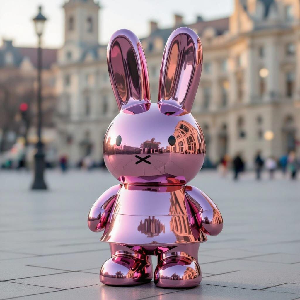 miffy made of pink and silver chrome