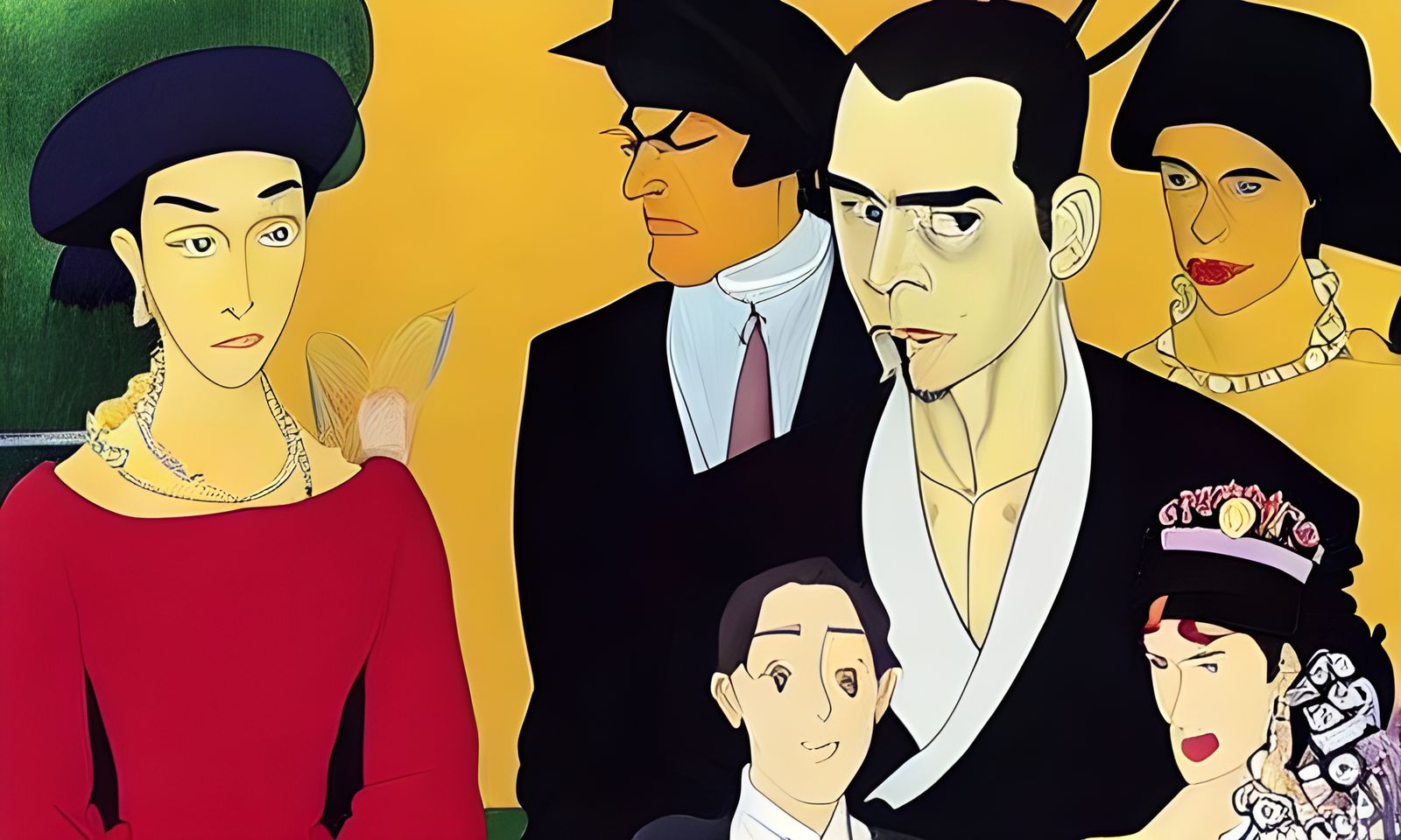 Macabre Mafia Royalty in Mixed Artistic Styles