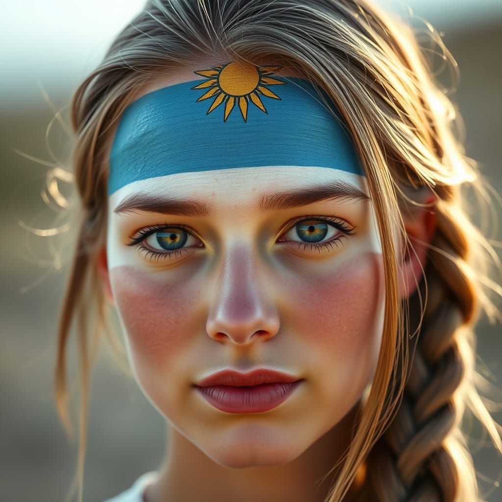 Argentinian Woman with Sky on Her Face