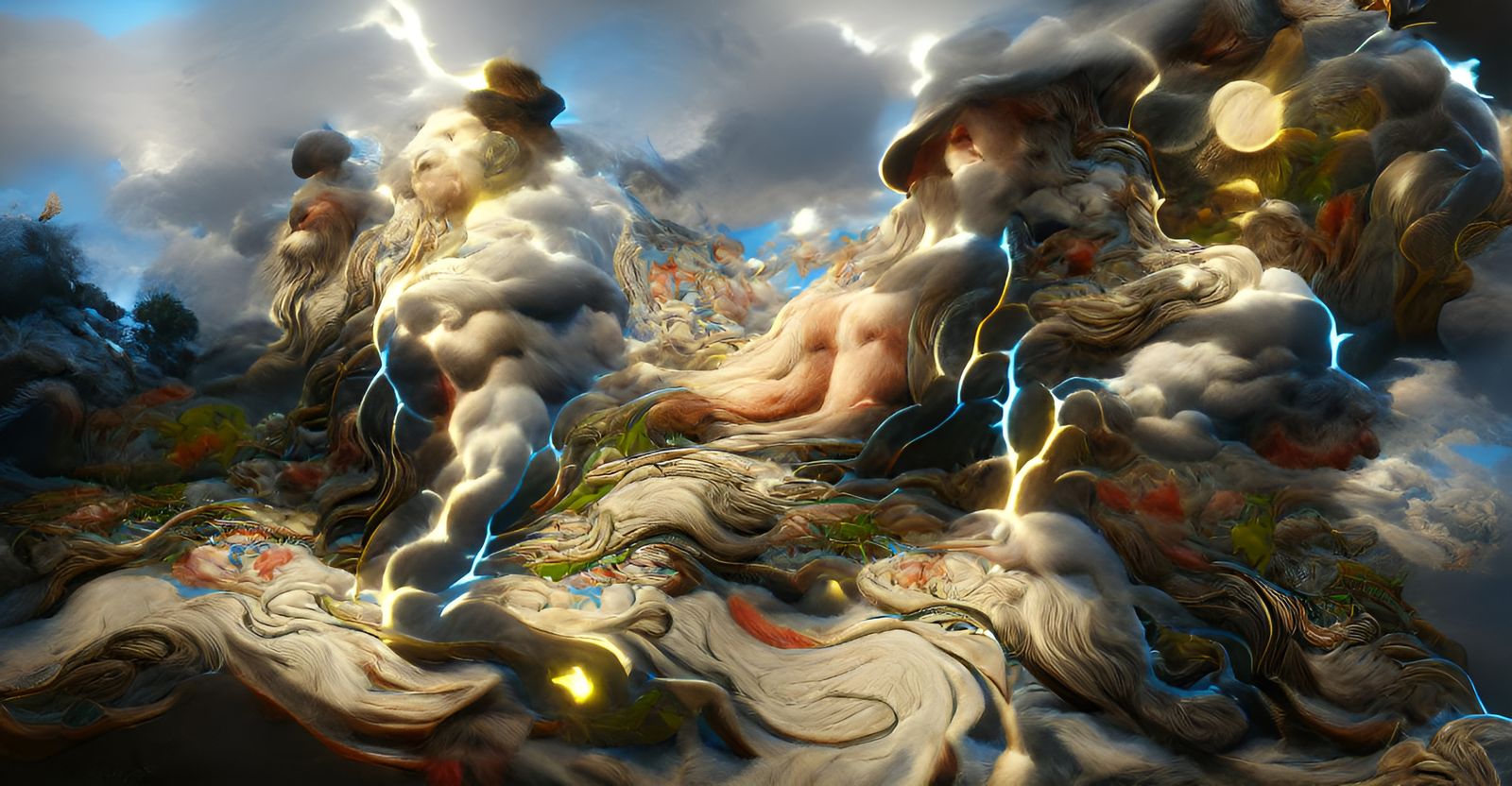 Zeus, King of Gods, in Lightning Storm