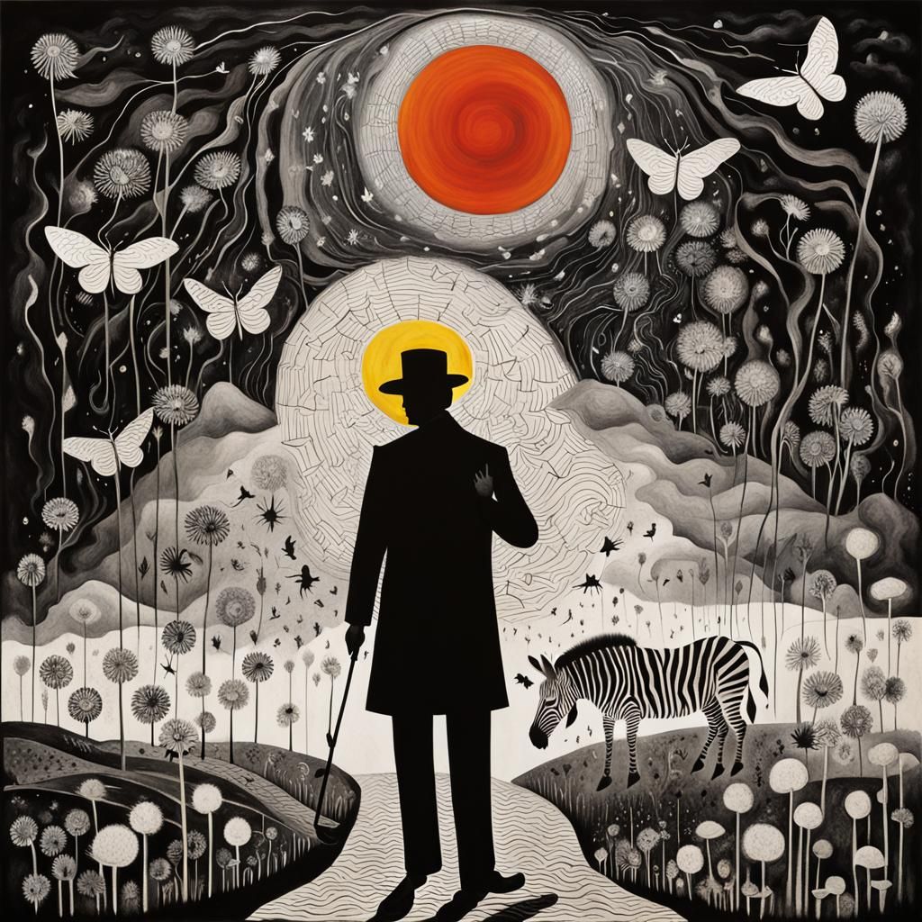 Winged Zebra Dreamscape in Surrealist Style