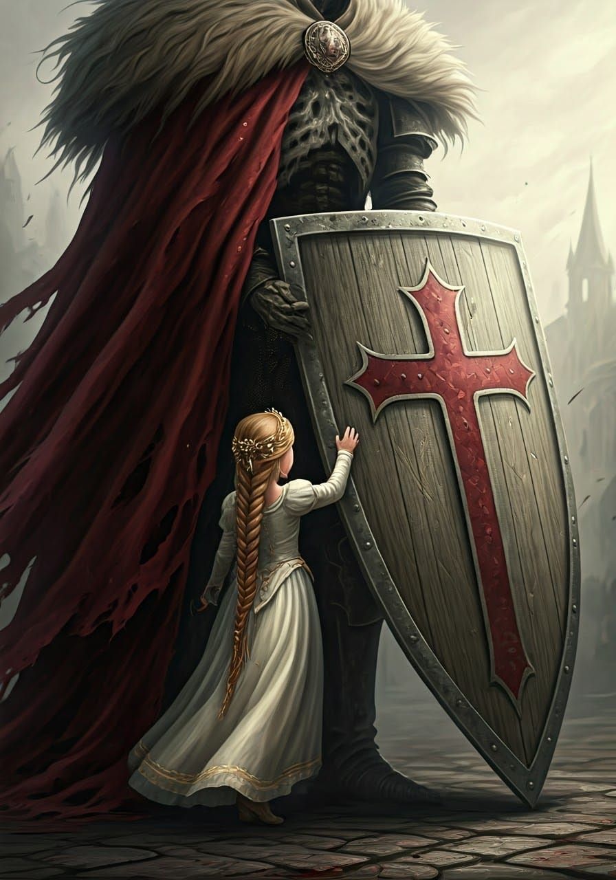Tiny Princess Holds onto Undead Knight's Tattered Cloak in H...