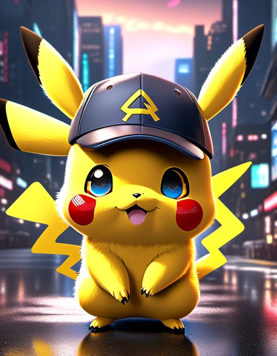 Hyperrealistic Anime Pikachu: Adorable Chibi Pokemon
