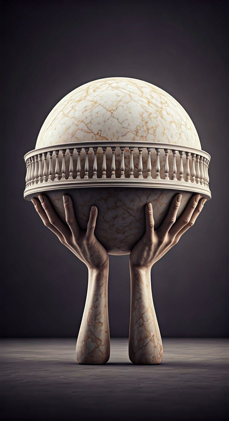 Marble Atlas Balcony: Photorealistic Architectural Wonder