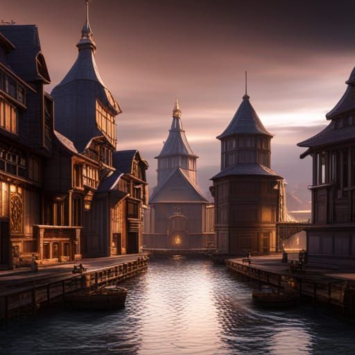 Detailed Renaissance Matte Painting in Deep Color