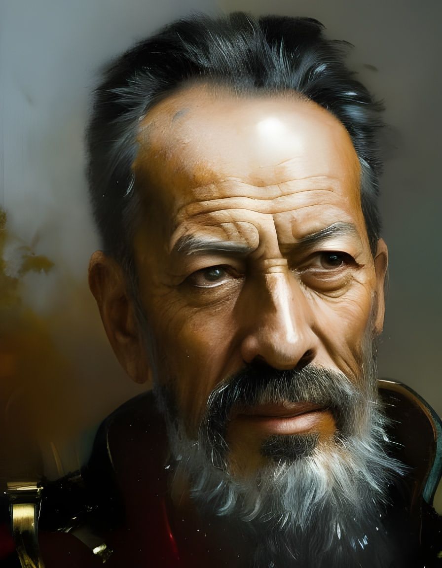 Don Quixote Portrait in Graffiti Art Style