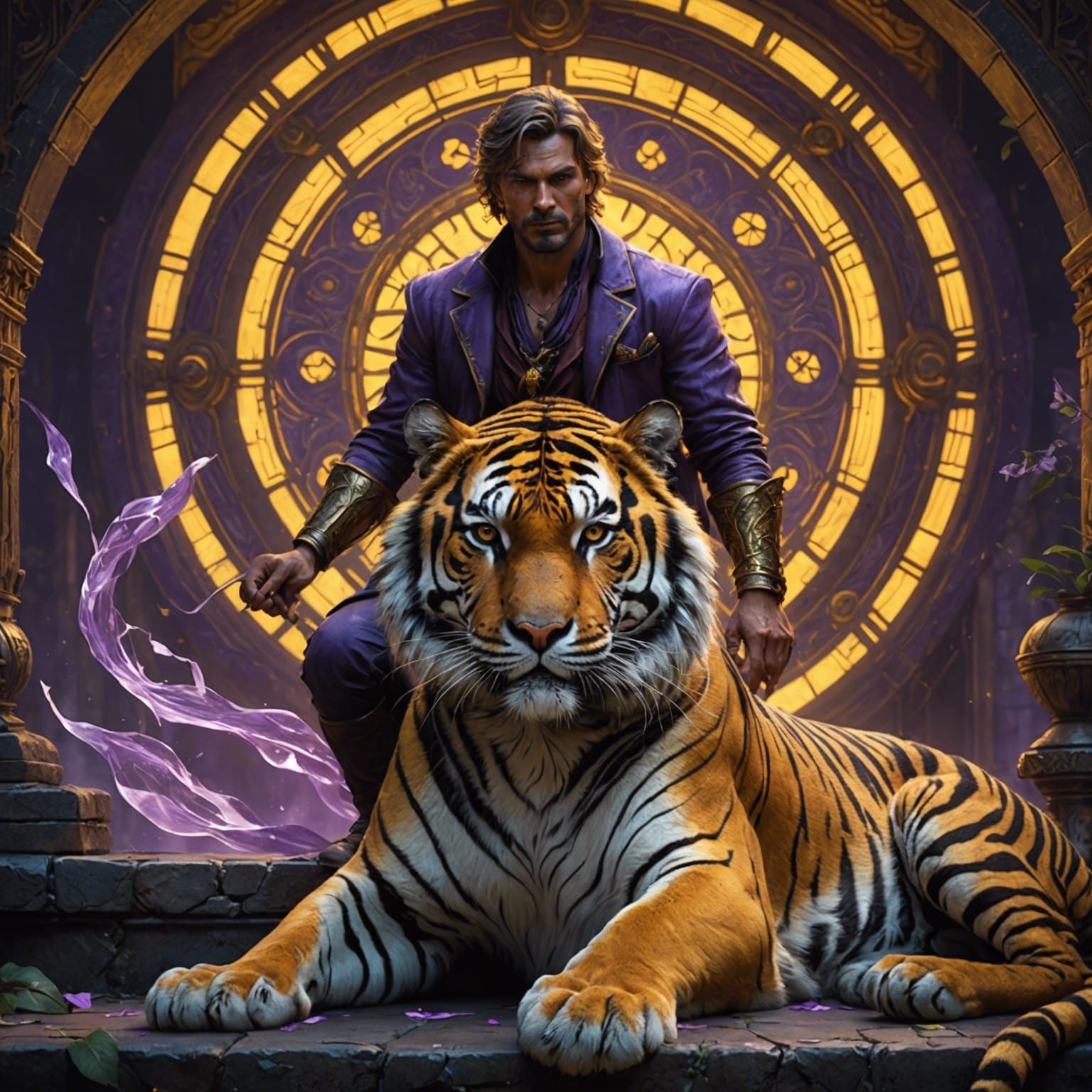 A man and a tiger
