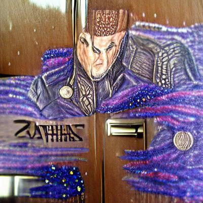 Zathras Glitter Pen Art on Locker Door