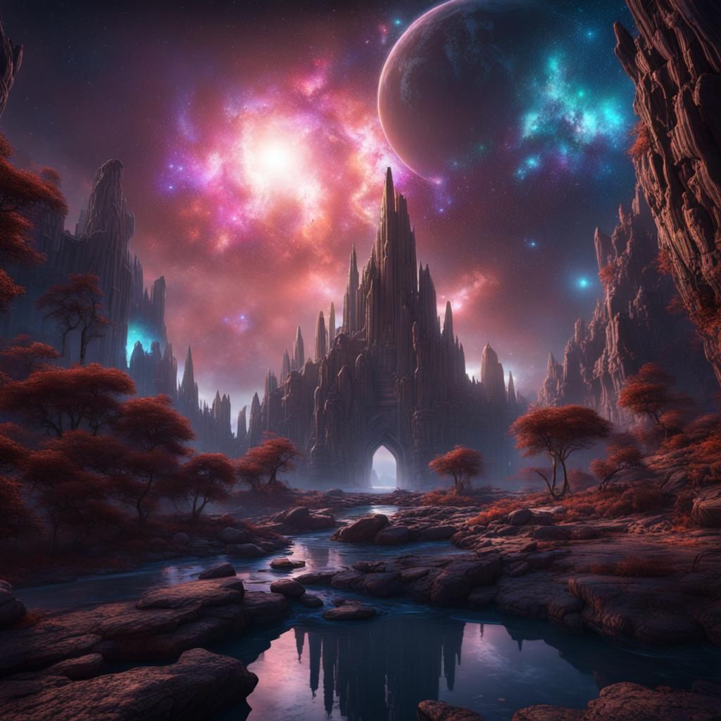 Fantastical Galaxy Concept Art in Deep Color