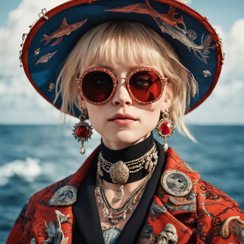 Bold Fashion Portrait with Wide-Brimmed Hat