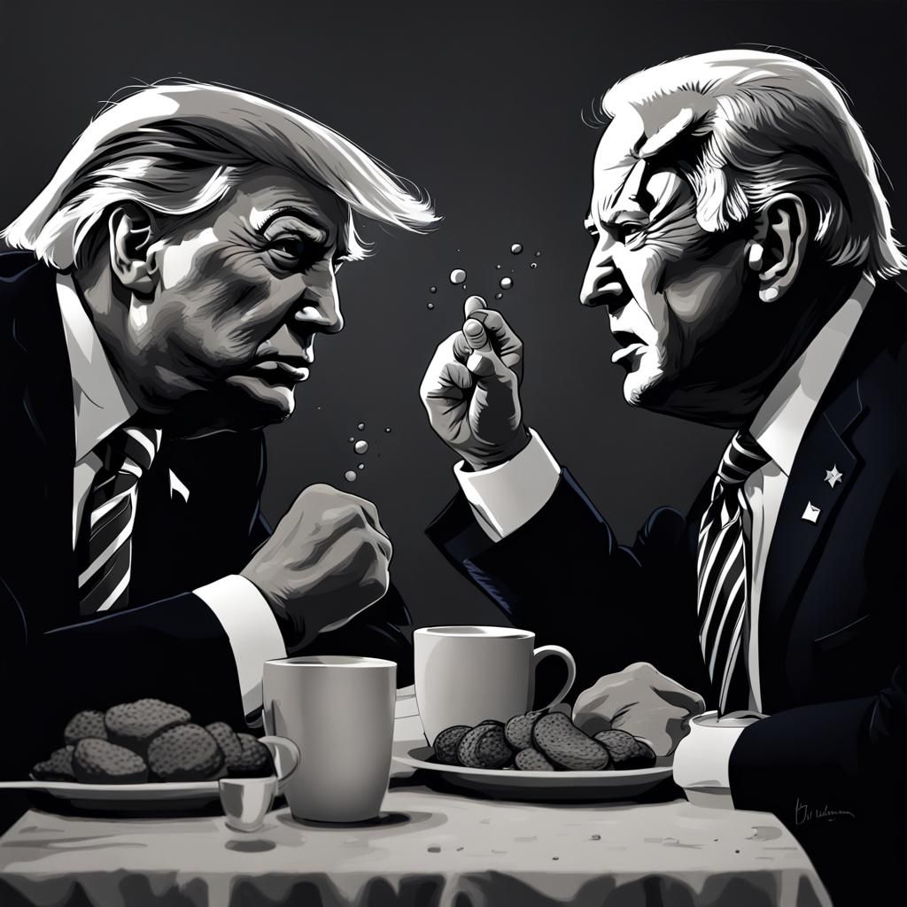 Biden and Trump Argue Breakfast: Abstract Art