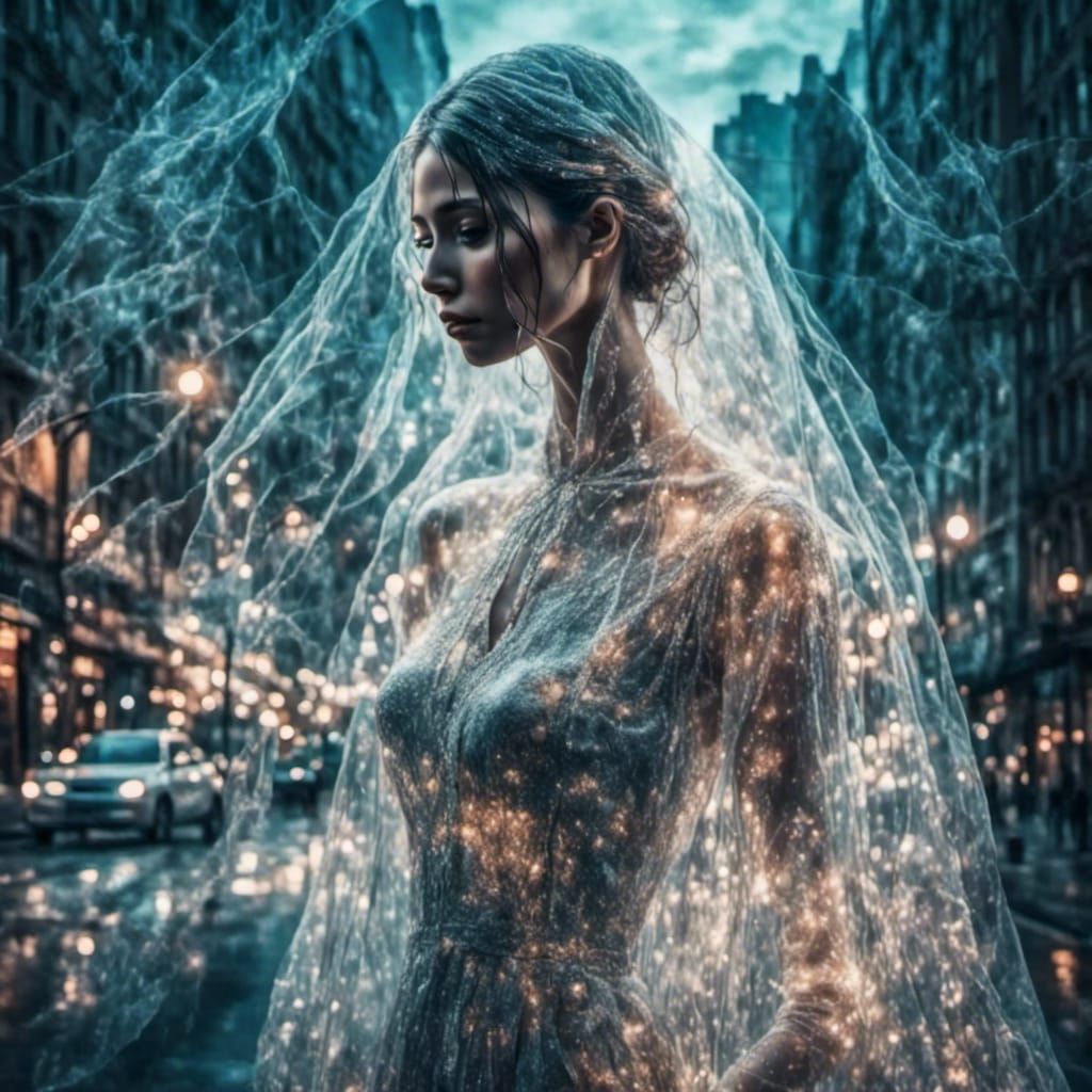 Sparkling Ghostly Double Exposure with Glitter