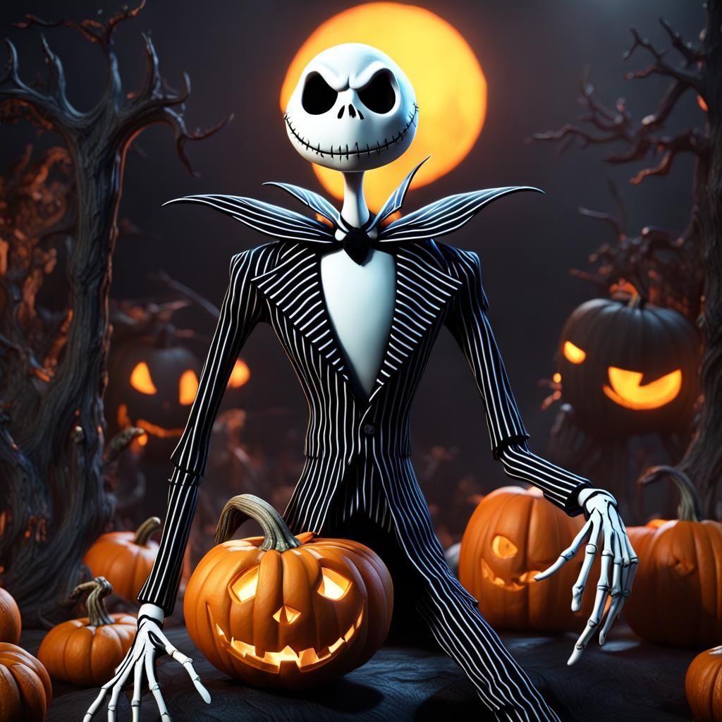 Jack Skellington Pumpkin King: Detailed Matte Painting