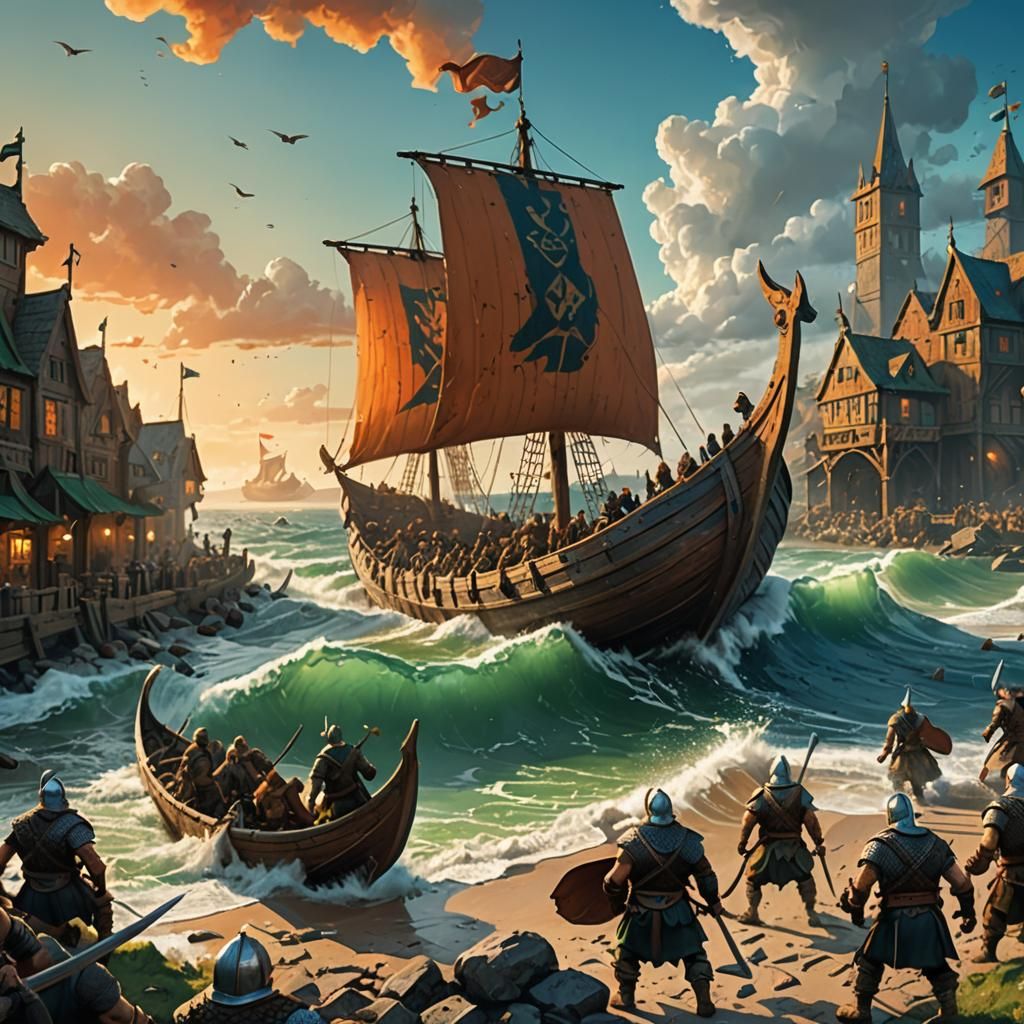 Vikings Invade England: Epic Battle Scene