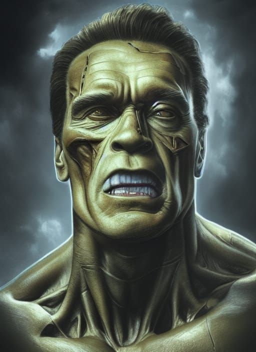 Arnold Schwarzenegger as Frankenstein, Detailed Portrait