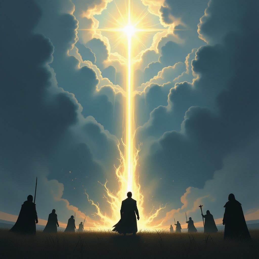 Man Receives Divine Sword Amidst Angry Crowd