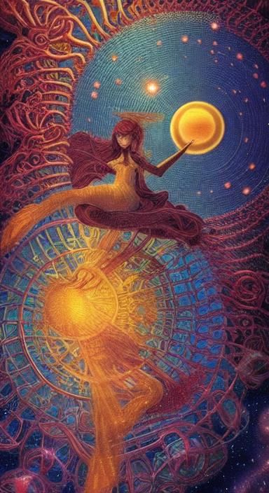 Fairytale Crystal Ship Under Starry Sky in Rich Colors