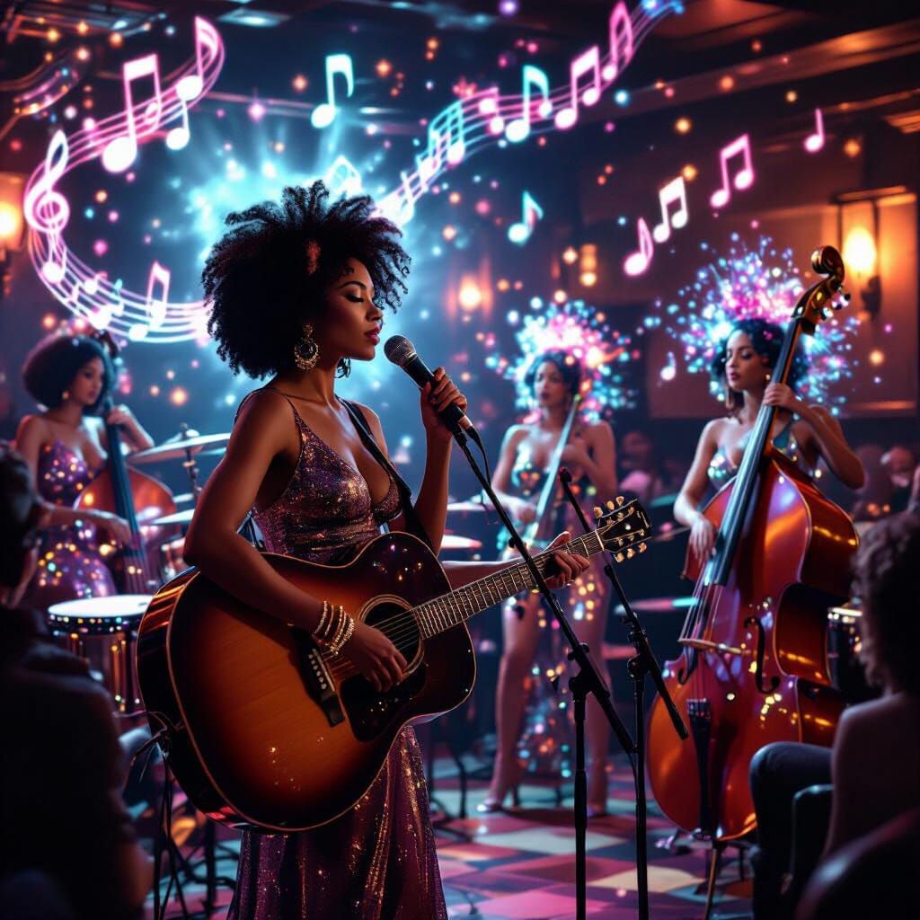 Afro-Latina Singer Performs in Cosmic Jazz Club
