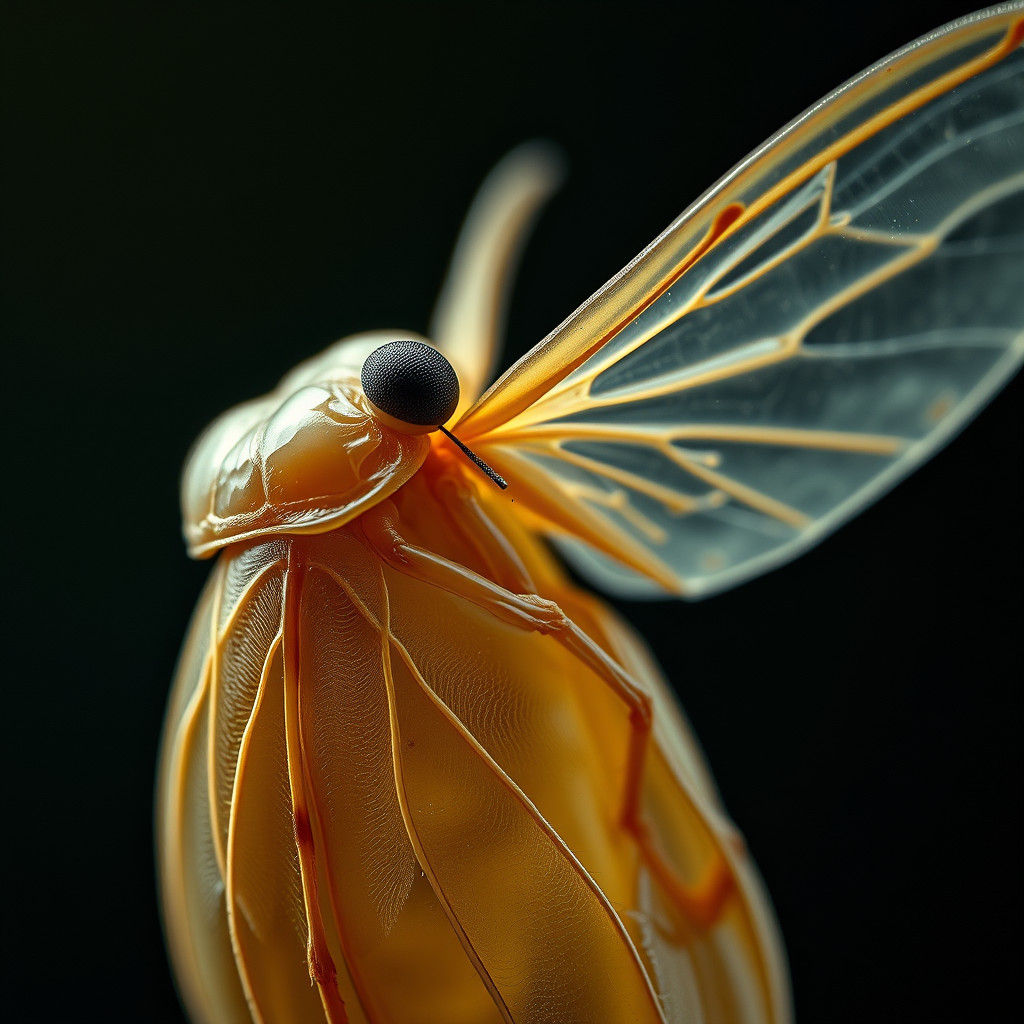 Hyperrealistic Pupa Close-Up: Intricate Details Revealed