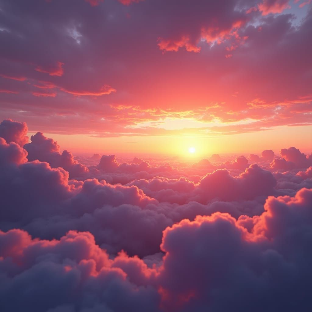 Vibrant Sunset in a Matte Painting Style