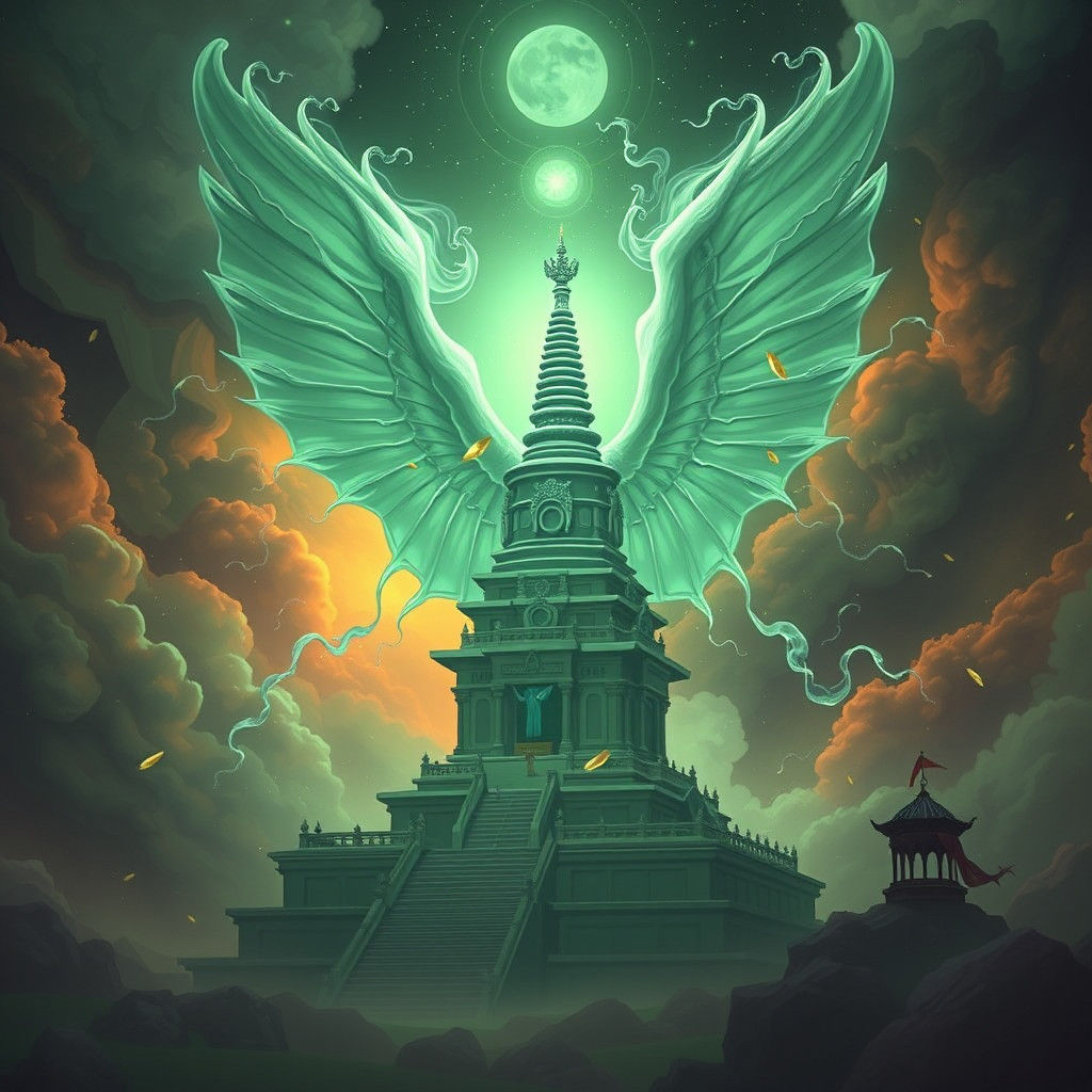 Colorful Abstract Design with Renaissance Elements