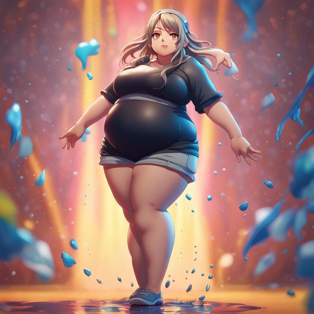 Detailed Anime Girl in Splash Art Style