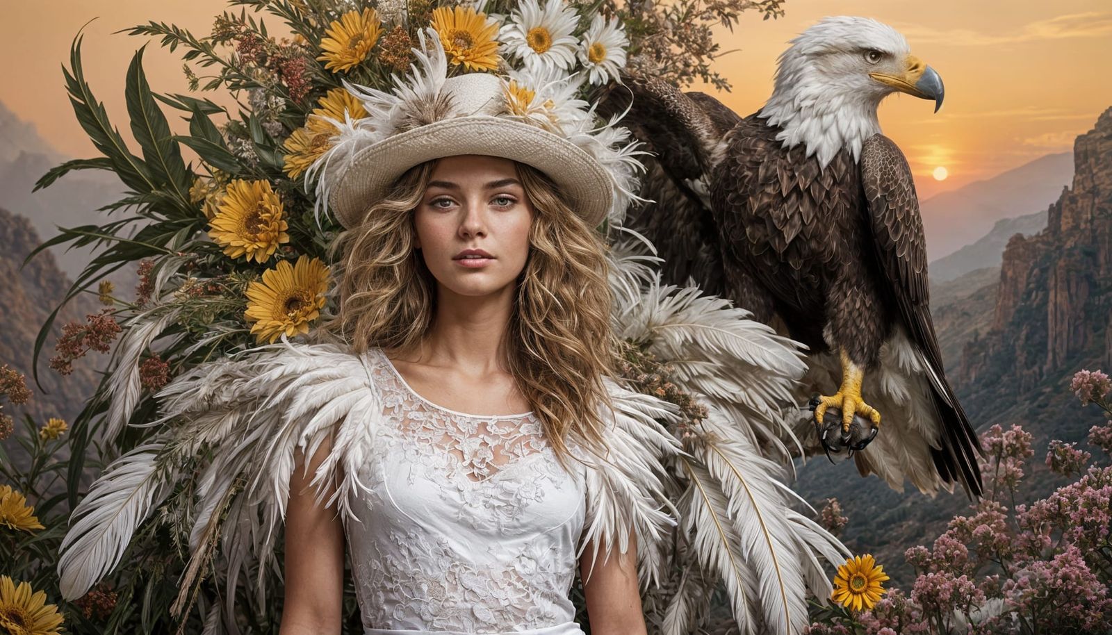 Girlish Portrait of a Young Woman in a Western-Style Setting
