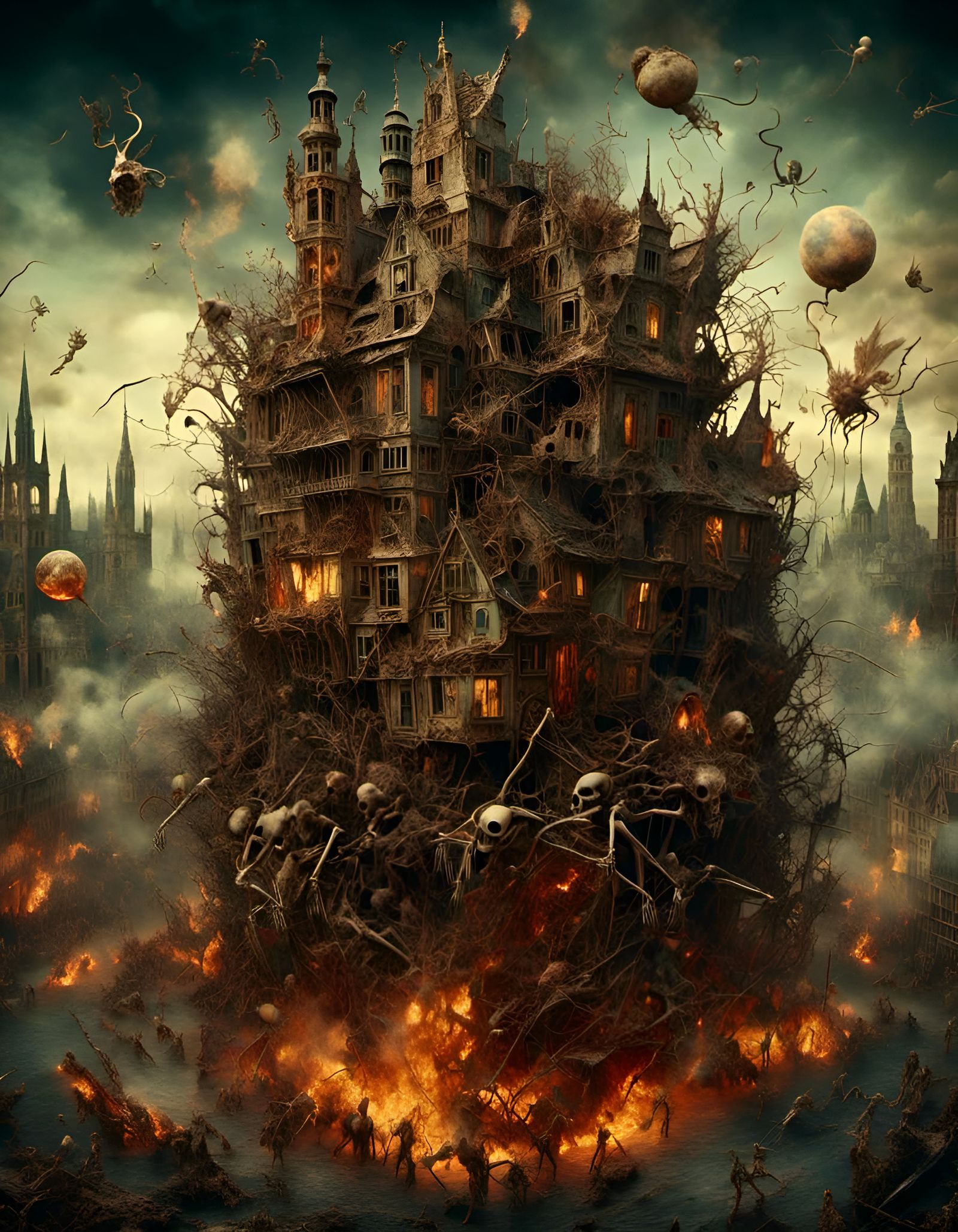 Horrific Monster in Macabre Dark Fantasy Style