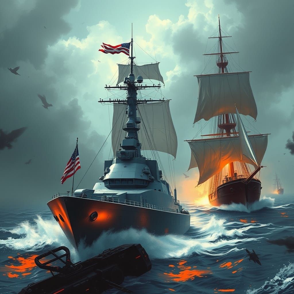 Modern Warship Battles Ghostly Foe in a Haunting Dystopian L...