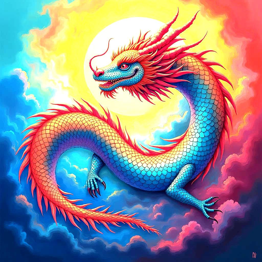 Colorful Dragon Generated by AI