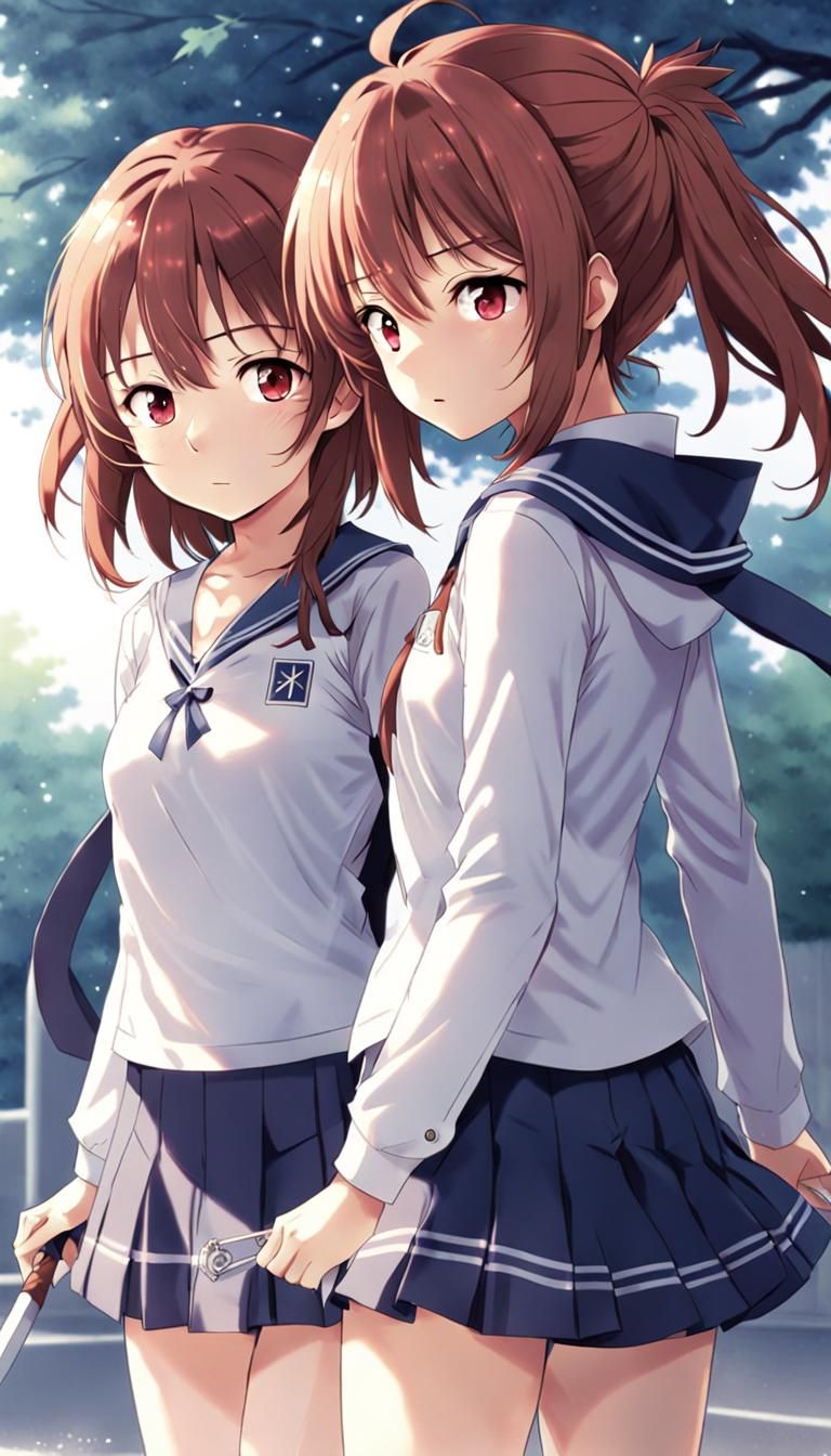 Dynamic Anime Duo in Manga Key Visual Style