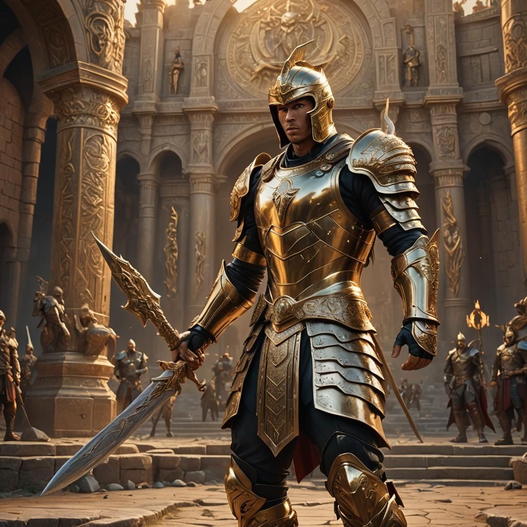 Cristiano Ronaldo as Mythical Warrior in Fantasy Arena