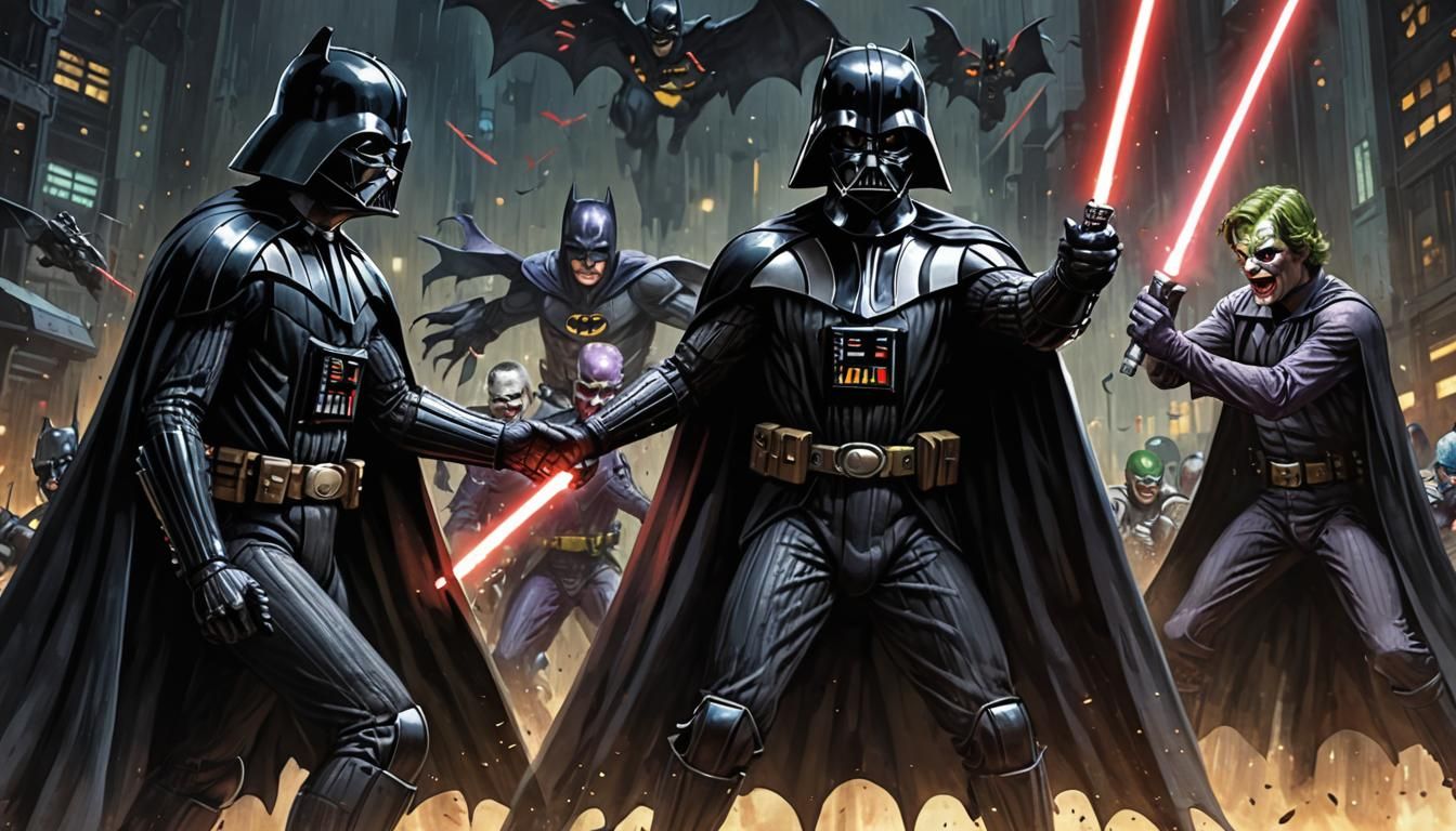 Darth Vader Batman Lightsaber Battle
