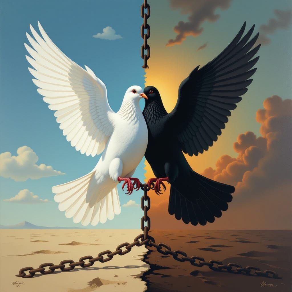 Duality of Dove: Peace and War in Surreal Art