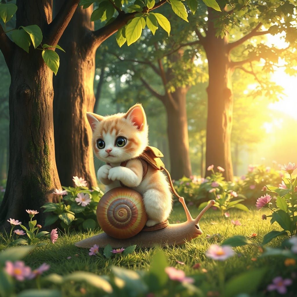 Whimsical Forest Adventure in 3D Anime Style