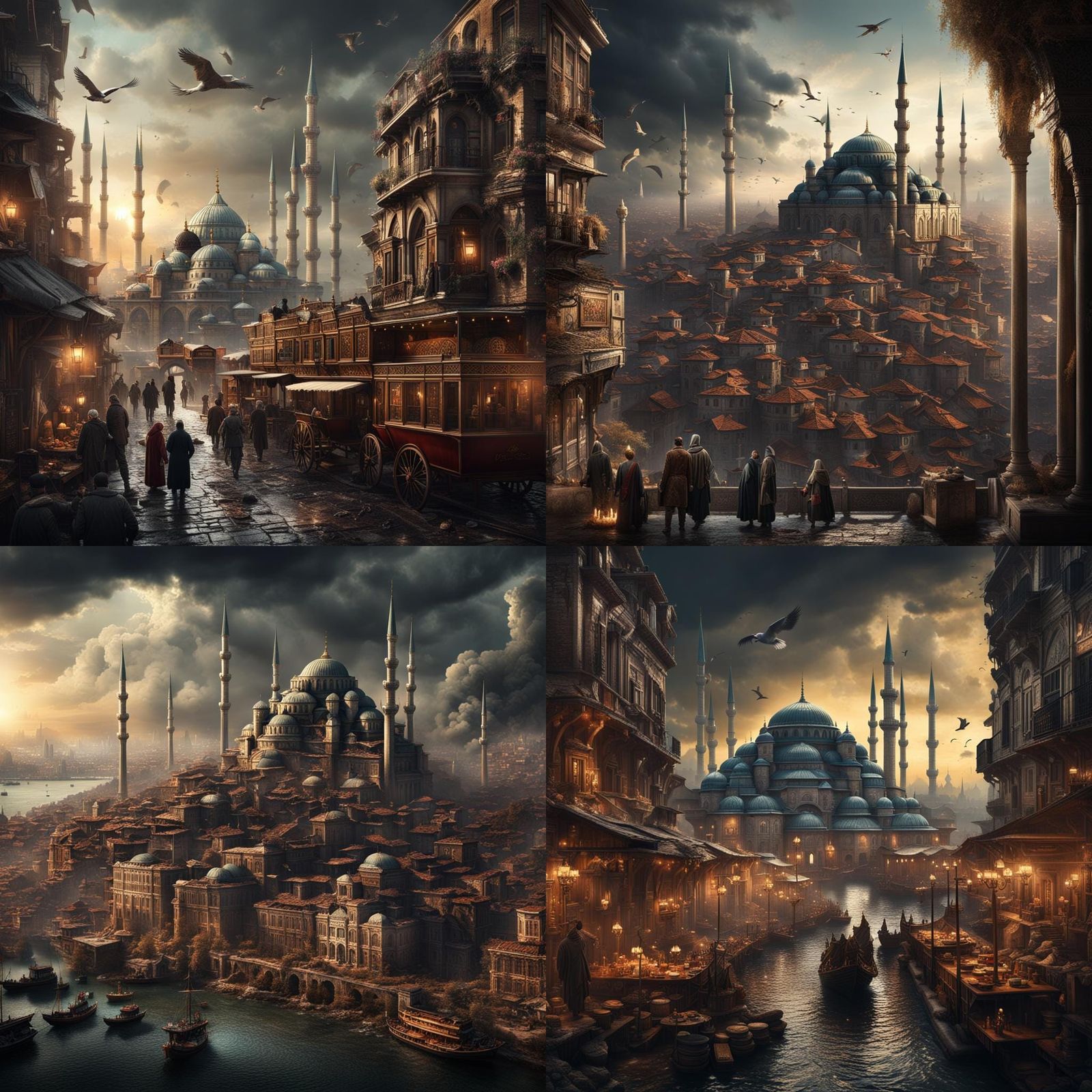 Rainy Day in Istanbul: Epic Digital Painting