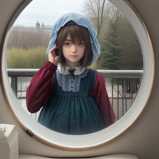 Whimsical Child Transports Through Sugar Forest into Enchant...