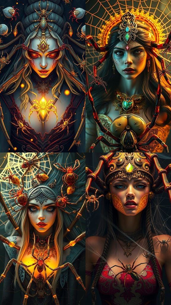 Arachnid Goddess Digital Portrait in Hyperrealism