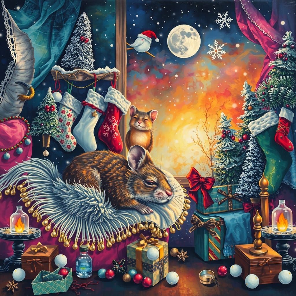 Winter Wonderland Whimsy in Mixed Media Art